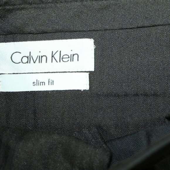 Calvin Klein Dress Pants Mens Size 34x30 Black Solid Slim Fit Stretch NWOT - Picture 5 of 7